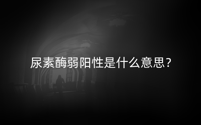 尿素酶弱阳性是什么意思？