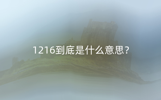 1216到底是什么意思？