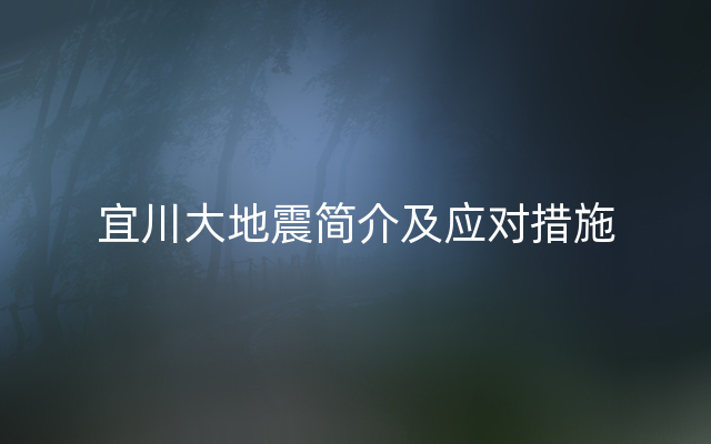 宜川大地震简介及应对措施