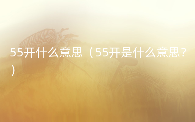 55开什么意思（55开是什么意思？）