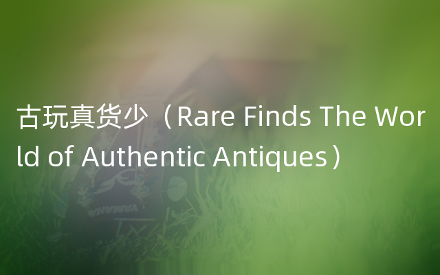 古玩真货少（Rare Finds The World of Authentic 