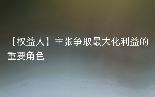 【权益人】主张争取最大化利益的重要角色