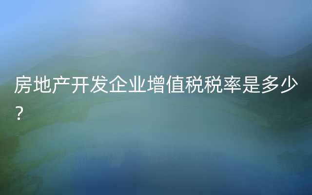 房地产开发企业增值税税率是多少？