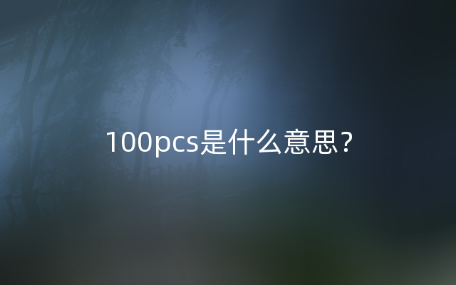 100pcs是什么意思？