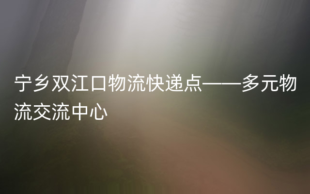 宁乡双江口物流快递点——多元物流交流中心