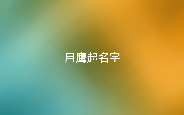 用鹰起名字