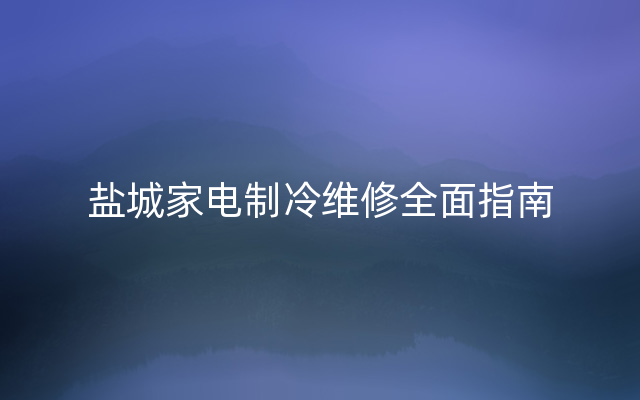 盐城家电制冷维修全面指南