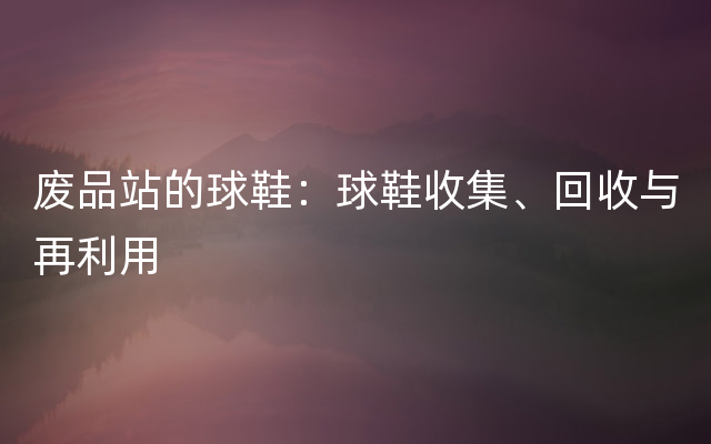 废品站的球鞋：球鞋收集、回收与再利用