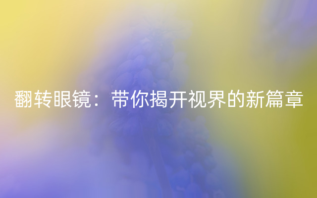 翻转眼镜：带你揭开视界的新篇章