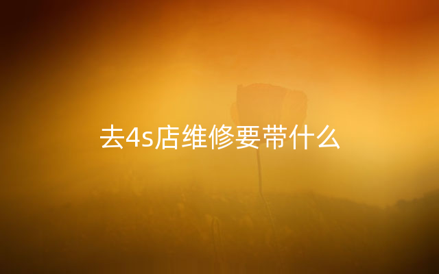 去4s店维修要带什么