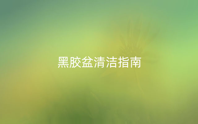 黑胶盆清洁指南