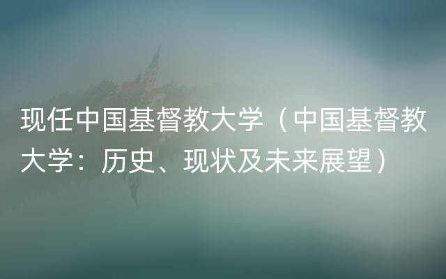 现任中国基督教大学（中国基督教大学：历史、现状及未来展望）