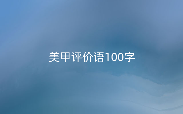 美甲评价语100字