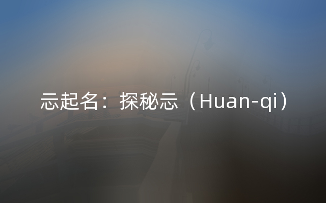 忈起名：探秘忈（Huan-qi）