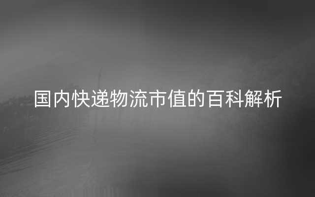 国内快递物流市值的百科解析