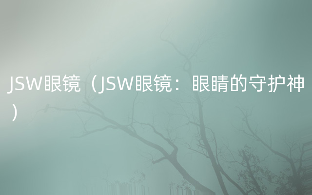 JSW眼镜（JSW眼镜：眼睛的守护神）