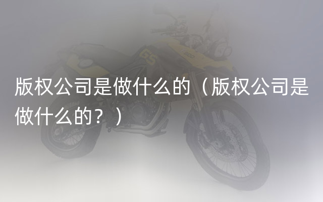 版权公司是做什么的（版权公司是做什么的？）