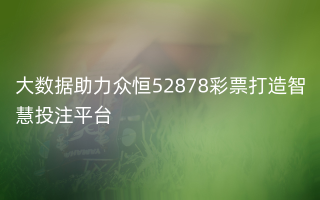 大数据助力众恒52878彩票打造智慧投注平台