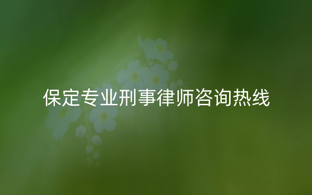 保定专业刑事律师咨询热线