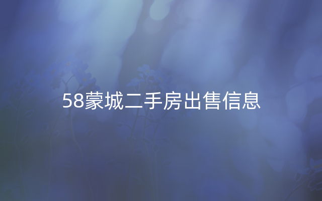 58蒙城二手房出售信息