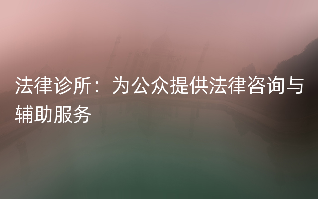 法律诊所：为公众提供法律咨询与辅助服务