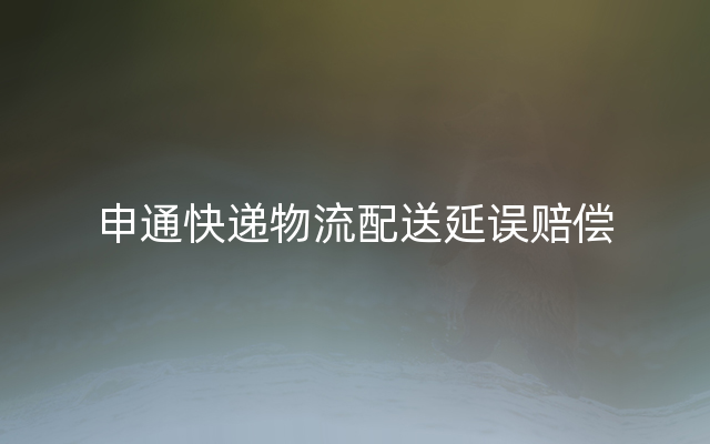 申通快递物流配送延误赔偿