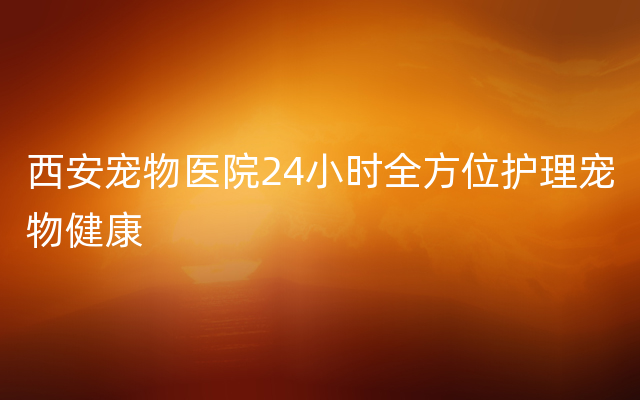 西安宠物医院24小时全方位护理宠物健康