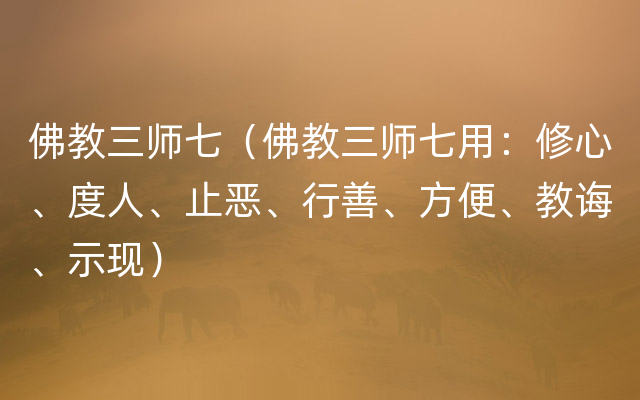 佛教三师七（佛教三师七用：修心、度人、止恶、行善、方便、教诲、示现）