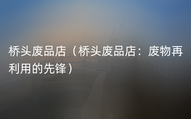 桥头废品店（桥头废品店：废物再利用的先锋）