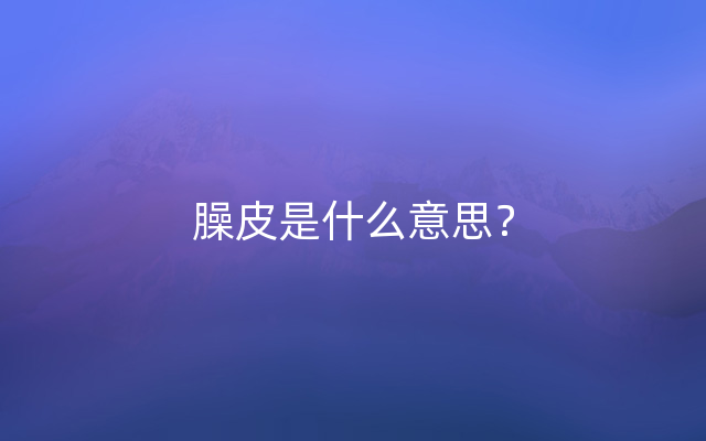 臊皮是什么意思？