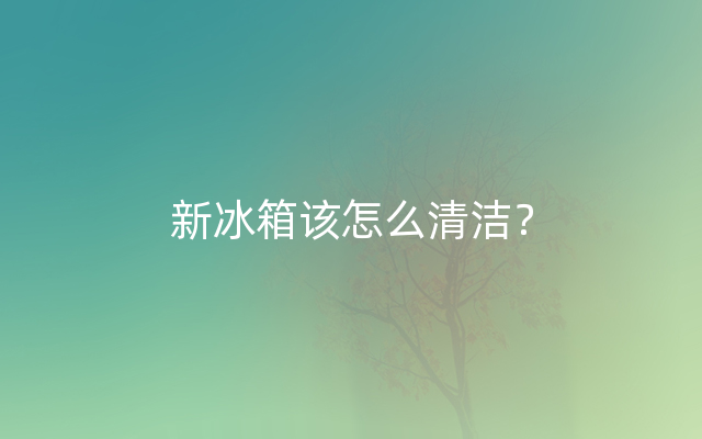 新冰箱该怎么清洁？