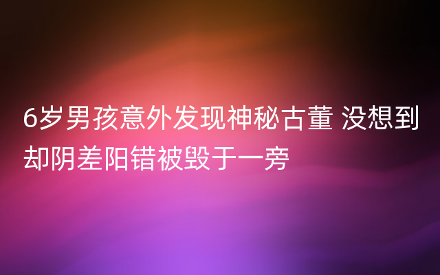 6岁男孩意外发现神秘古董 没想到却阴差阳错被毁于一旁