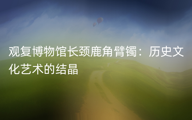 观复博物馆长颈鹿角臂镯：历史文化艺术的结晶