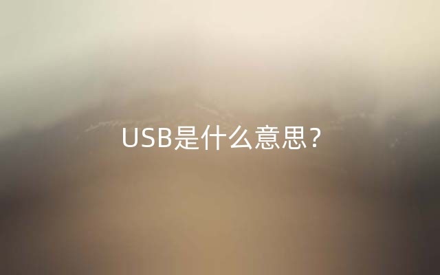 USB是什么意思？