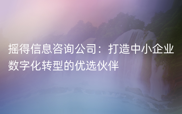 摇得信息咨询公司：打造中小企业数字化转型的优选伙伴