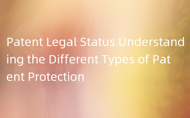 Patent Legal Status Understanding the Different Types of Patent Protection