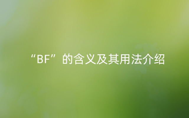 “BF”的含义及其用法介绍