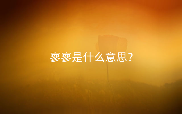 寥寥是什么意思？