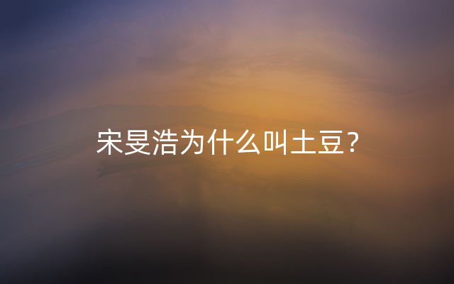 宋旻浩为什么叫土豆？