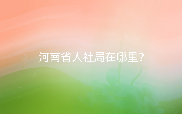 河南省人社局在哪里？