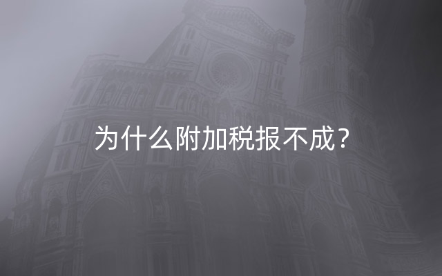 为什么附加税报不成？