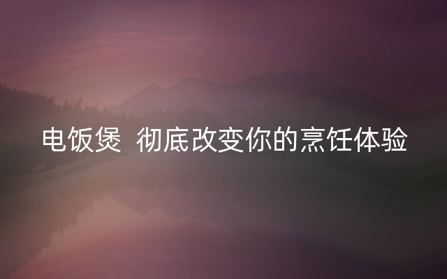 电饭煲  彻底改变你的烹饪体验