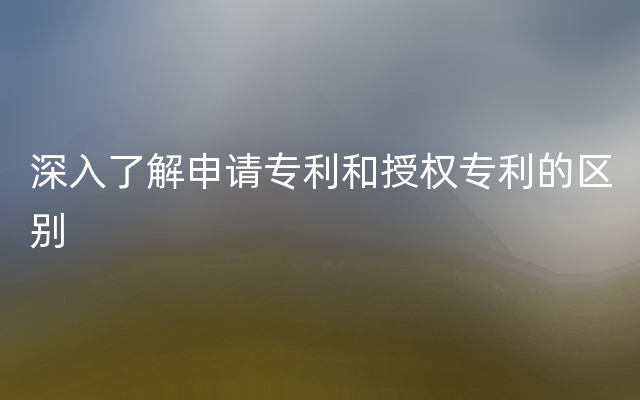 深入了解申请专利和授权专利的区别