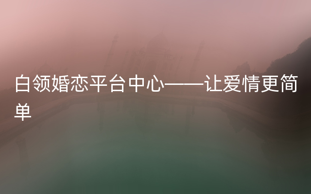 白领婚恋平台中心——让爱情更简单