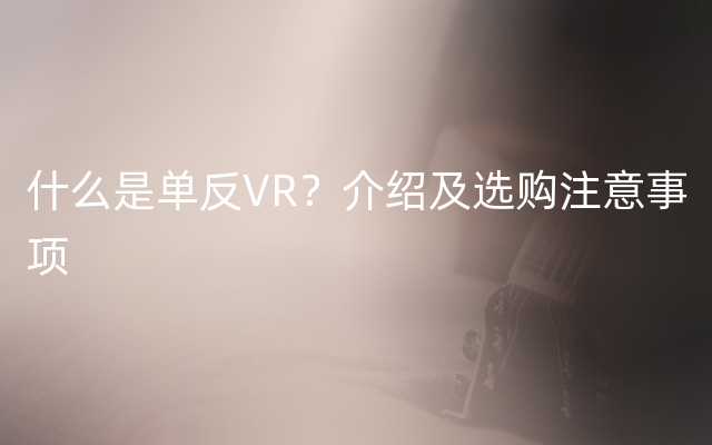 什么是单反VR？介绍及选购注意事项