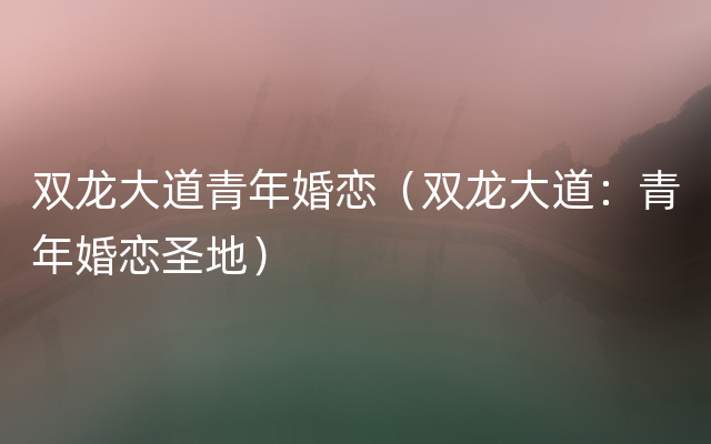 双龙大道青年婚恋（双龙大道：青年婚恋圣地）