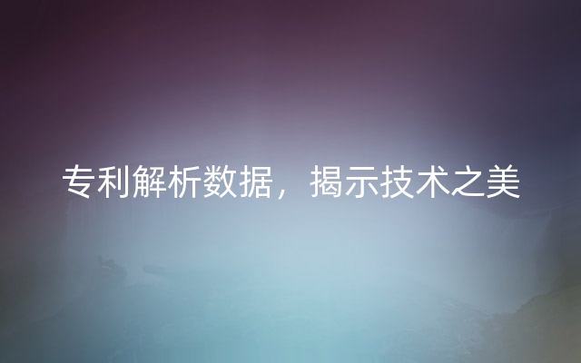 专利解析数据，揭示技术之美