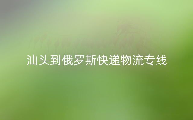 汕头到俄罗斯快递物流专线