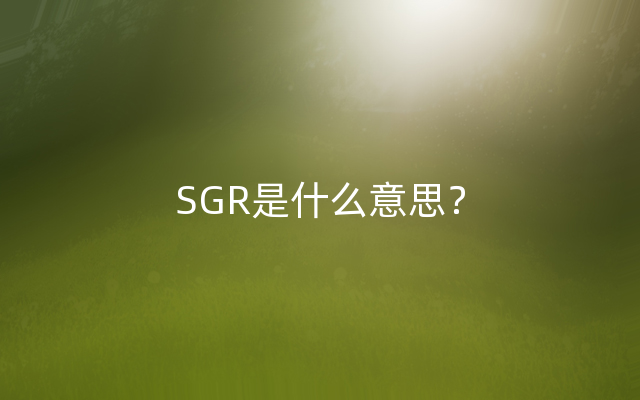 SGR是什么意思？