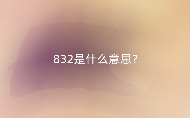 832是什么意思？